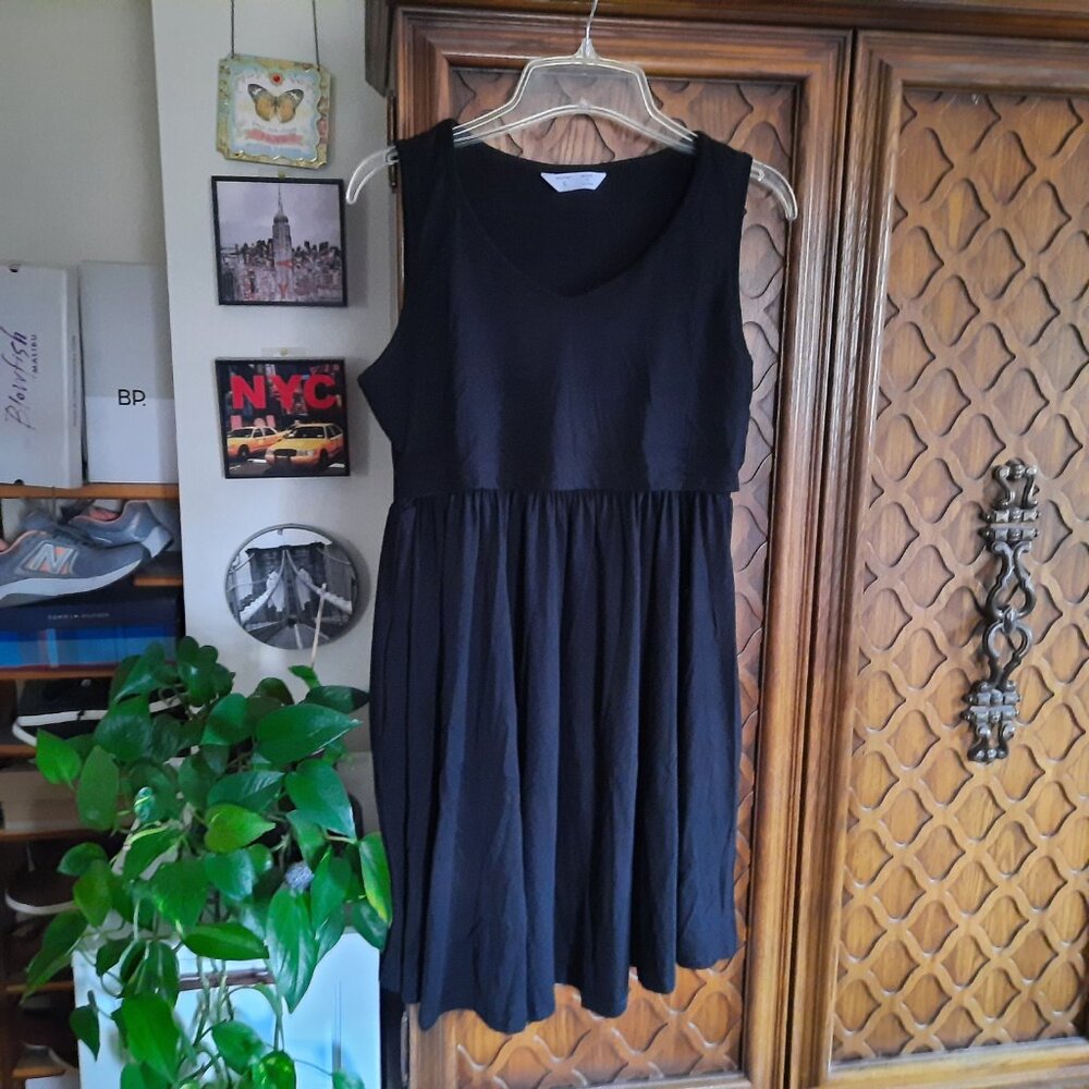 Maternity Nursing Tank Dress, Sleeveless VNeck w/ pockets NWT! - Black, Size S - Picture 2 of 16